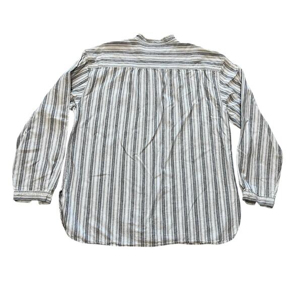 Vtg LINENEZE Mens XL Button Down Linen Blend Shirt Y2K Band Collar Hong Kong - Picture 5 of 6